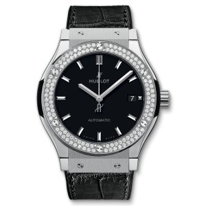 Hublot Classic Fusion 42mm Titanium Bezel Diamonds
