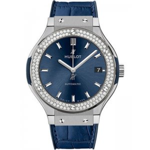 Hublot Classic Fusion Navy 42mm Bezel Diamond