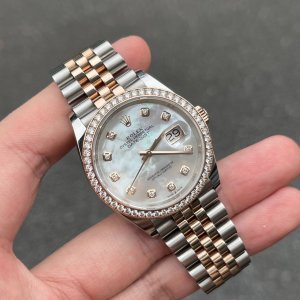 Rolex Datejust 36mm Demi Rose Gold 126281RBR MOP Diamond