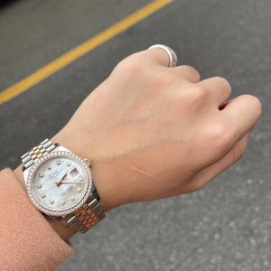 Rolex Datejust 36mm Demi Rose Gold 126281RBR MOP Diamond