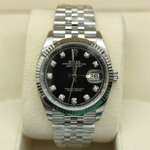 Rolex Datejust 126234 Mặt Đen Cọc Số Kim Cương 36mm