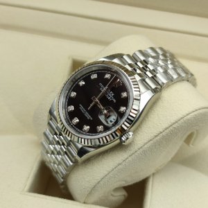 Rolex Datejust 126234 Mặt Đen Cọc Số Kim Cương 36mm