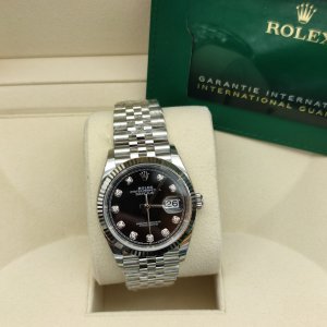 Rolex Datejust 126234 Mặt Đen Cọc Số Kim Cương 36mm