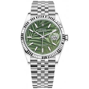 Rolex Datejust 126234 Steel Olive Green Palm 36mm