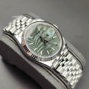 Rolex Datejust 126234 Steel Olive Green Palm 36mm