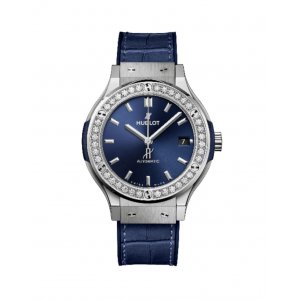 Hublot Classic Fusion 38mm Titanium Blue Diamonds 