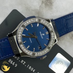 Hublot Classic Fusion 38mm Titanium Blue Diamonds 
